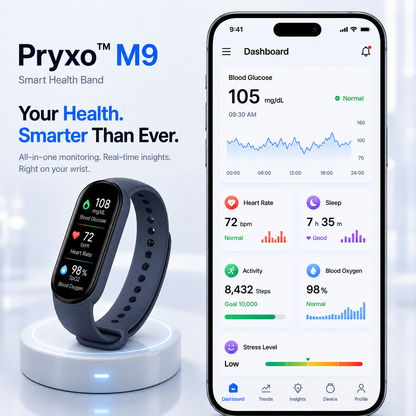 🎉75% OFF Launch Offer🔥Pryxo™ M9 Non-Invasive Smart Band