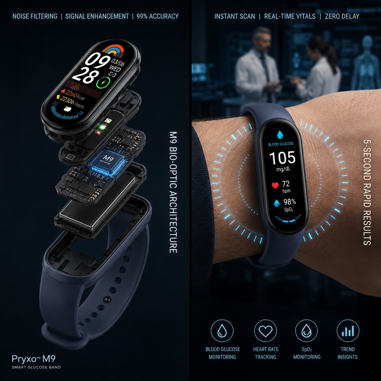 🎉75% OFF Launch Offer🔥Pryxo™ M9 Non-Invasive Smart Band