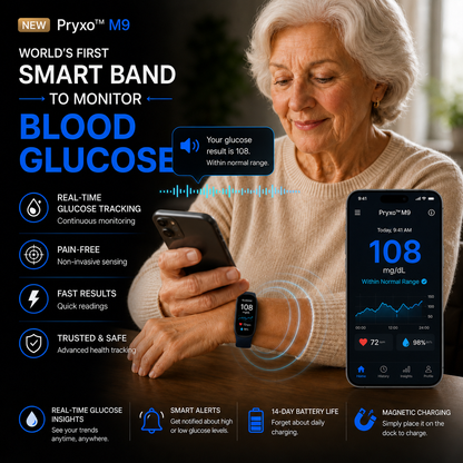 🎉75% OFF Launch Offer🔥Pryxo™ M9 Non-Invasive Smart Band